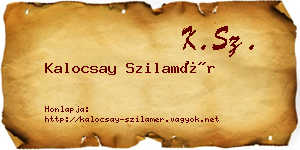 Kalocsay Szilamér névjegykártya